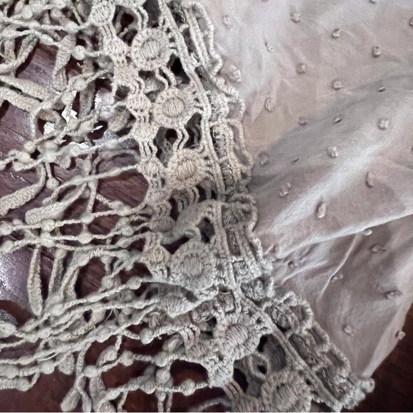Cato mocha Swiss dot fringe sleeve top size large - Picture 4 of 6